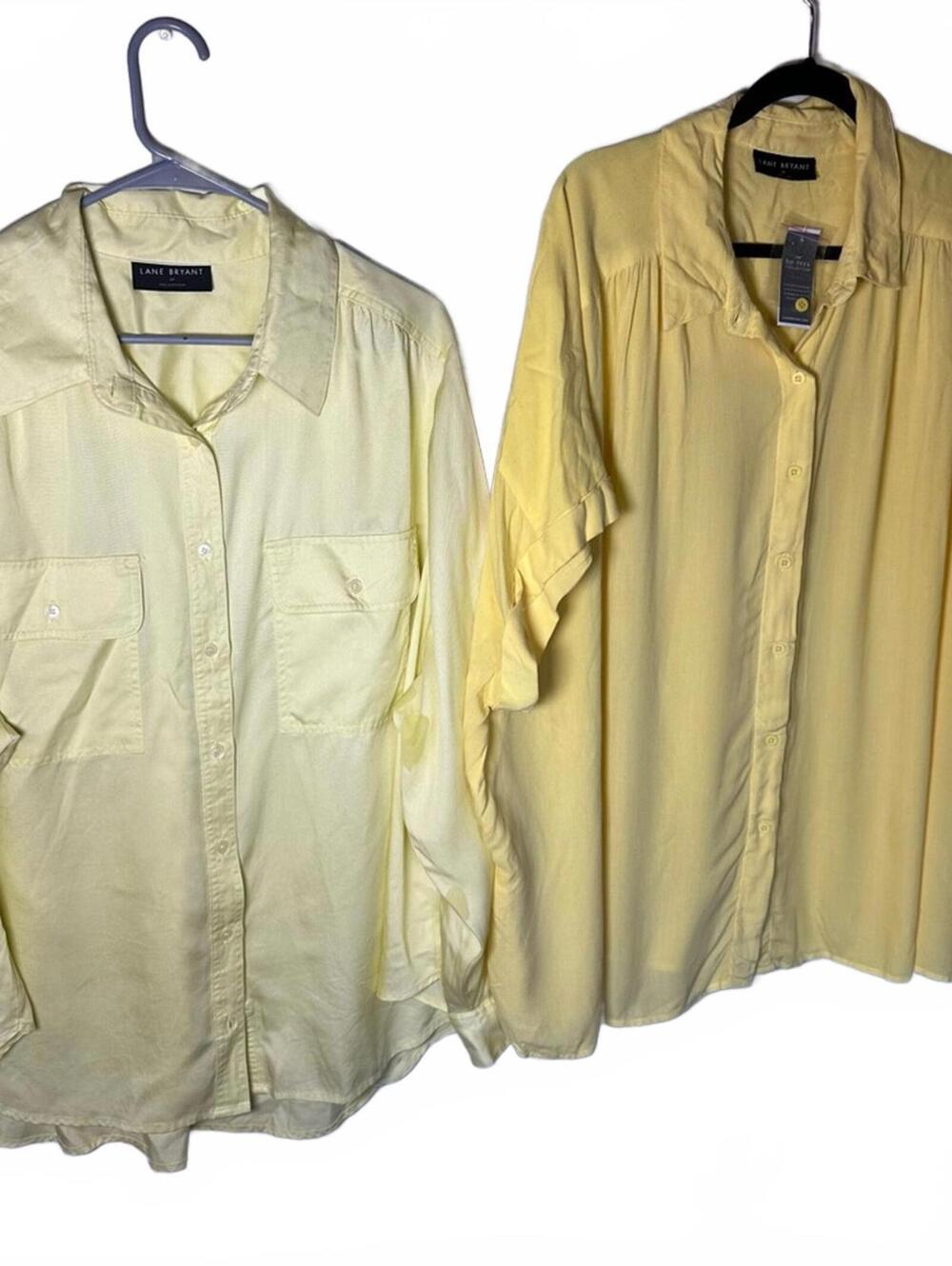 Plus size women's butter yellow capsule wardrobe light summer shirt Bundle 2xl